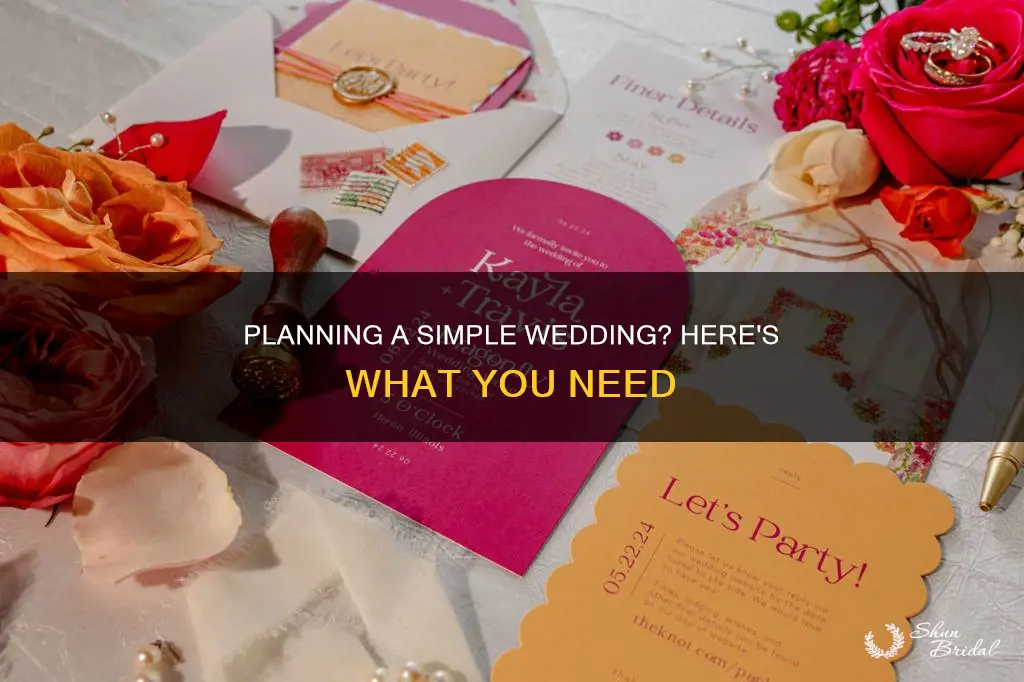 what do I need for a simple wedding