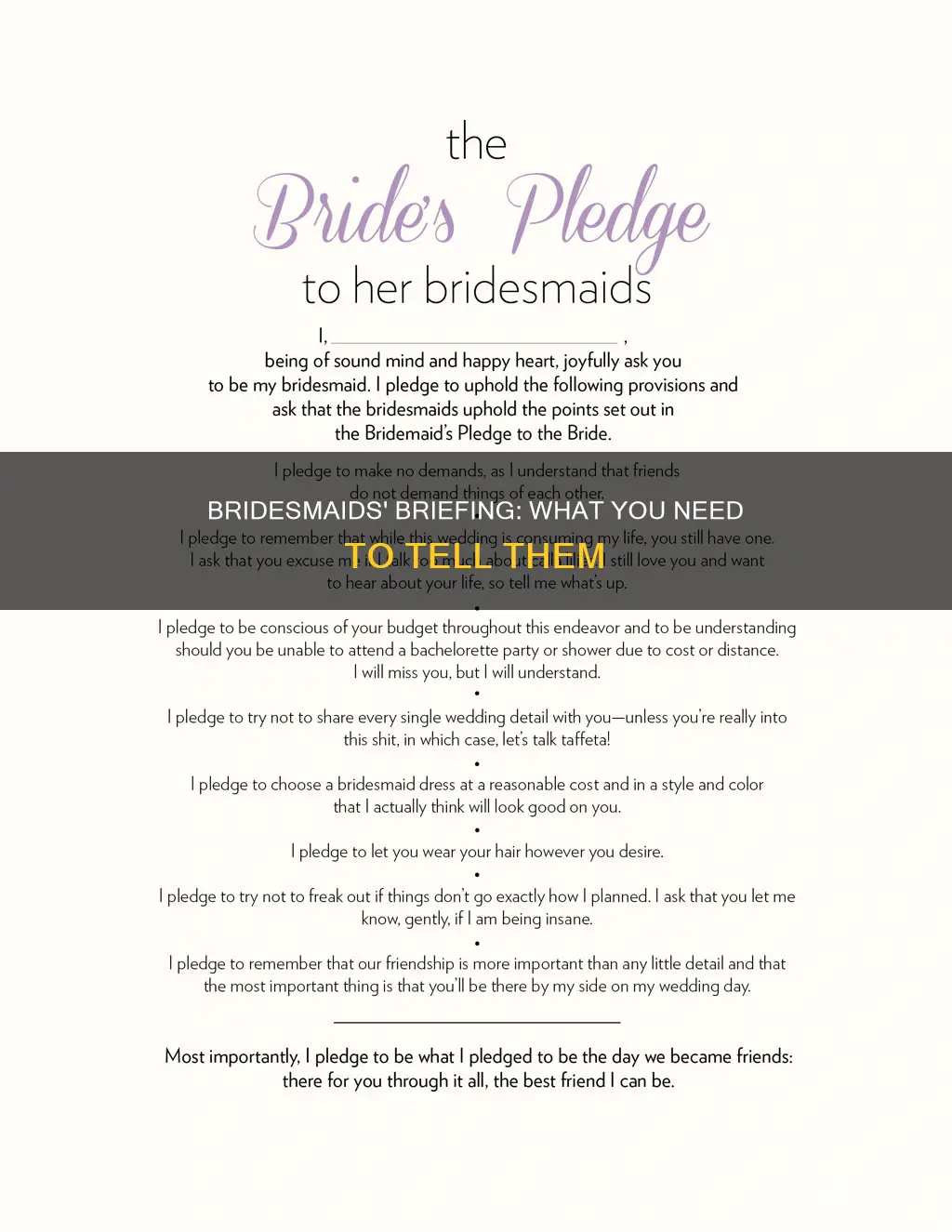 what do I need to tell my bridesmaids