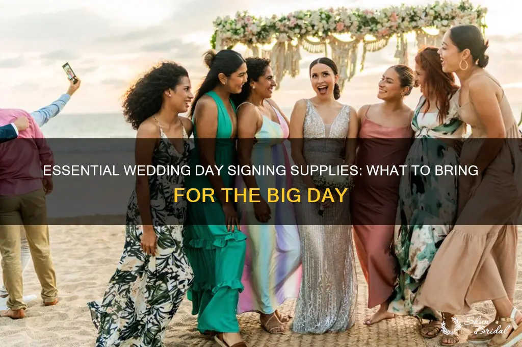 what do I take to wedding day to sign