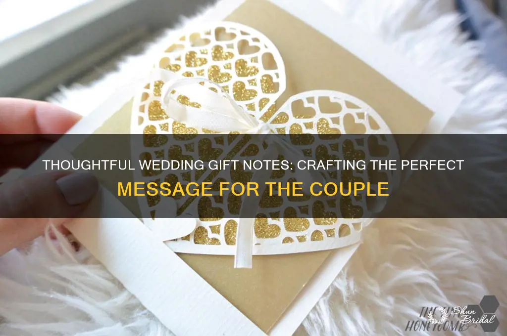 what do i write in a note with wedding gift