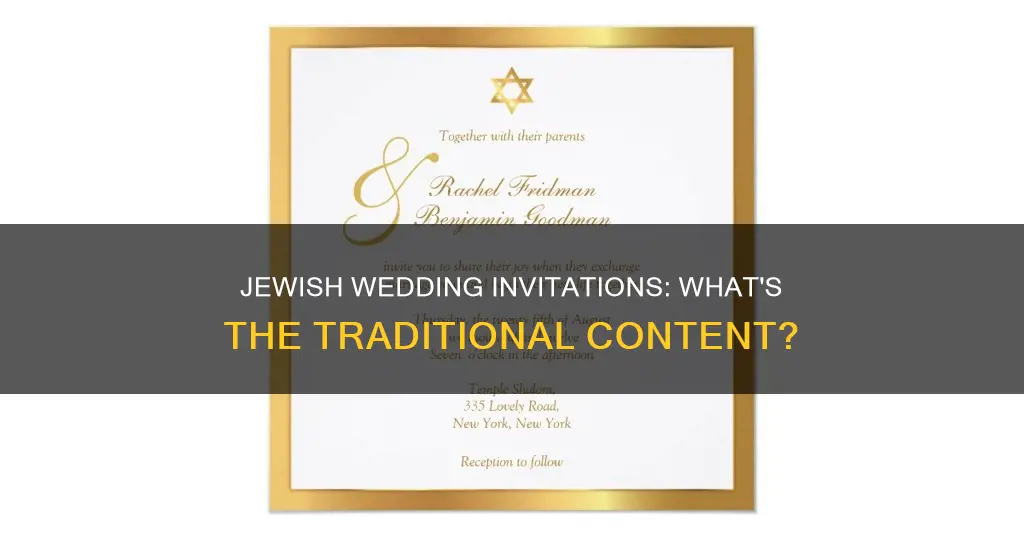 what do jewish wedding invitations have on it