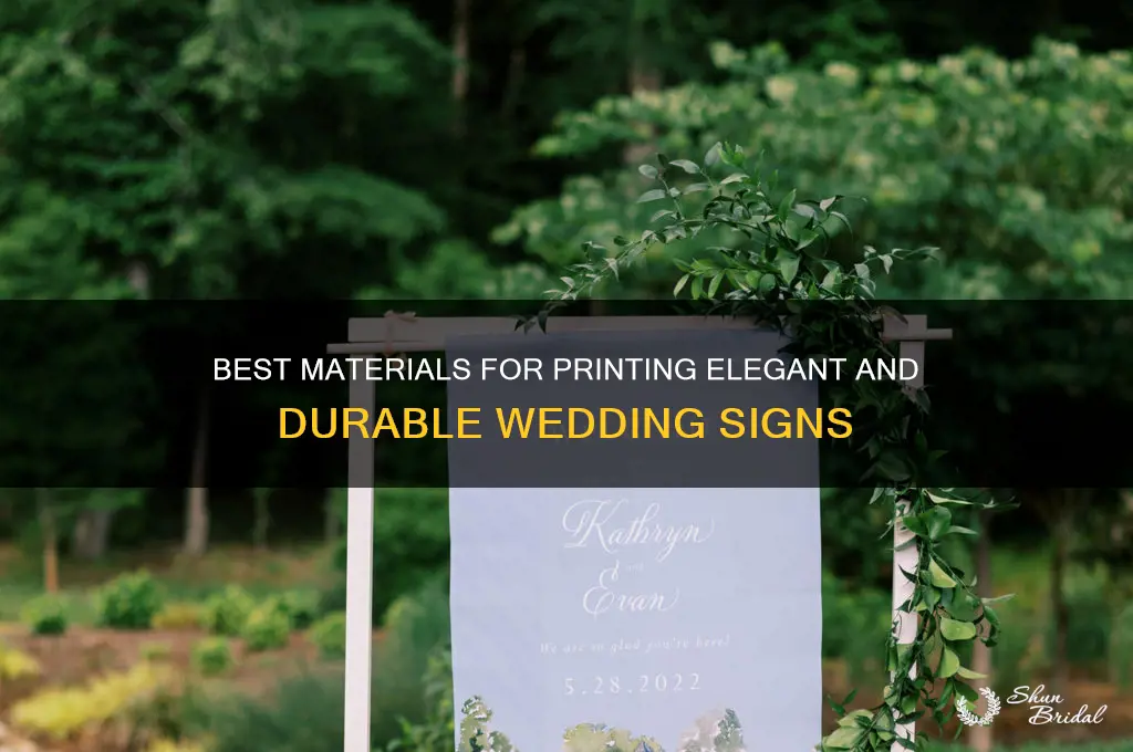 what do people typically print wedding signs on