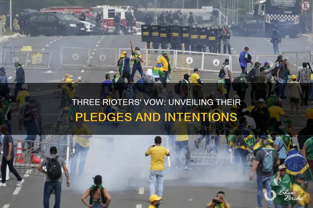 what do the three rioters vow to do