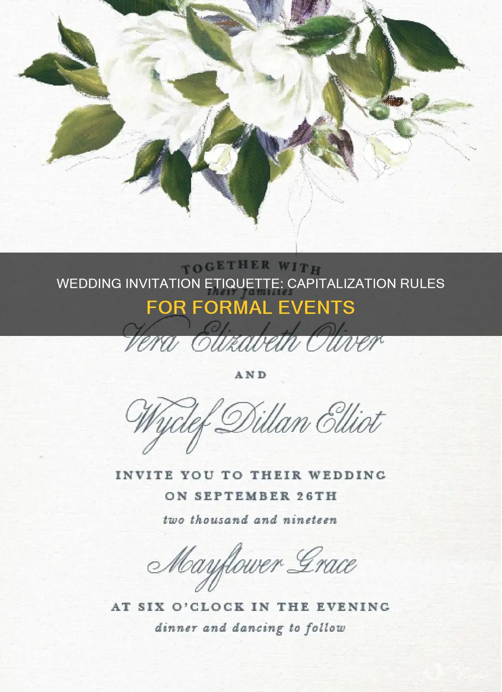 what do you capitalize on a wedding invitation