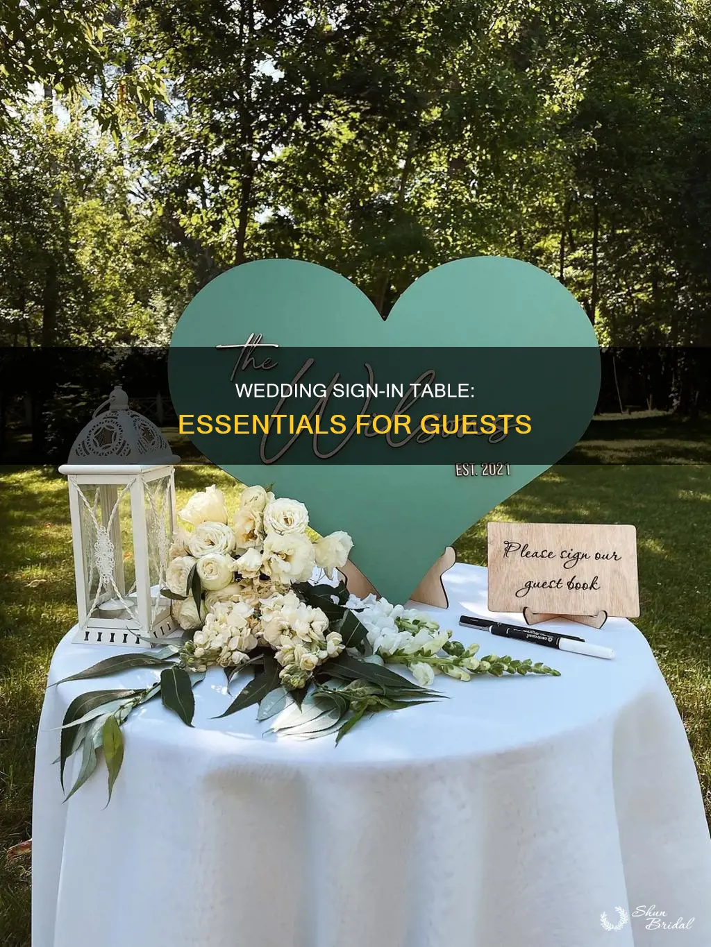 what do you need on a wedding sign in table