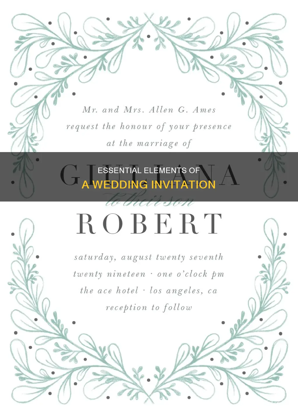 what do you put on a wedding invitaion