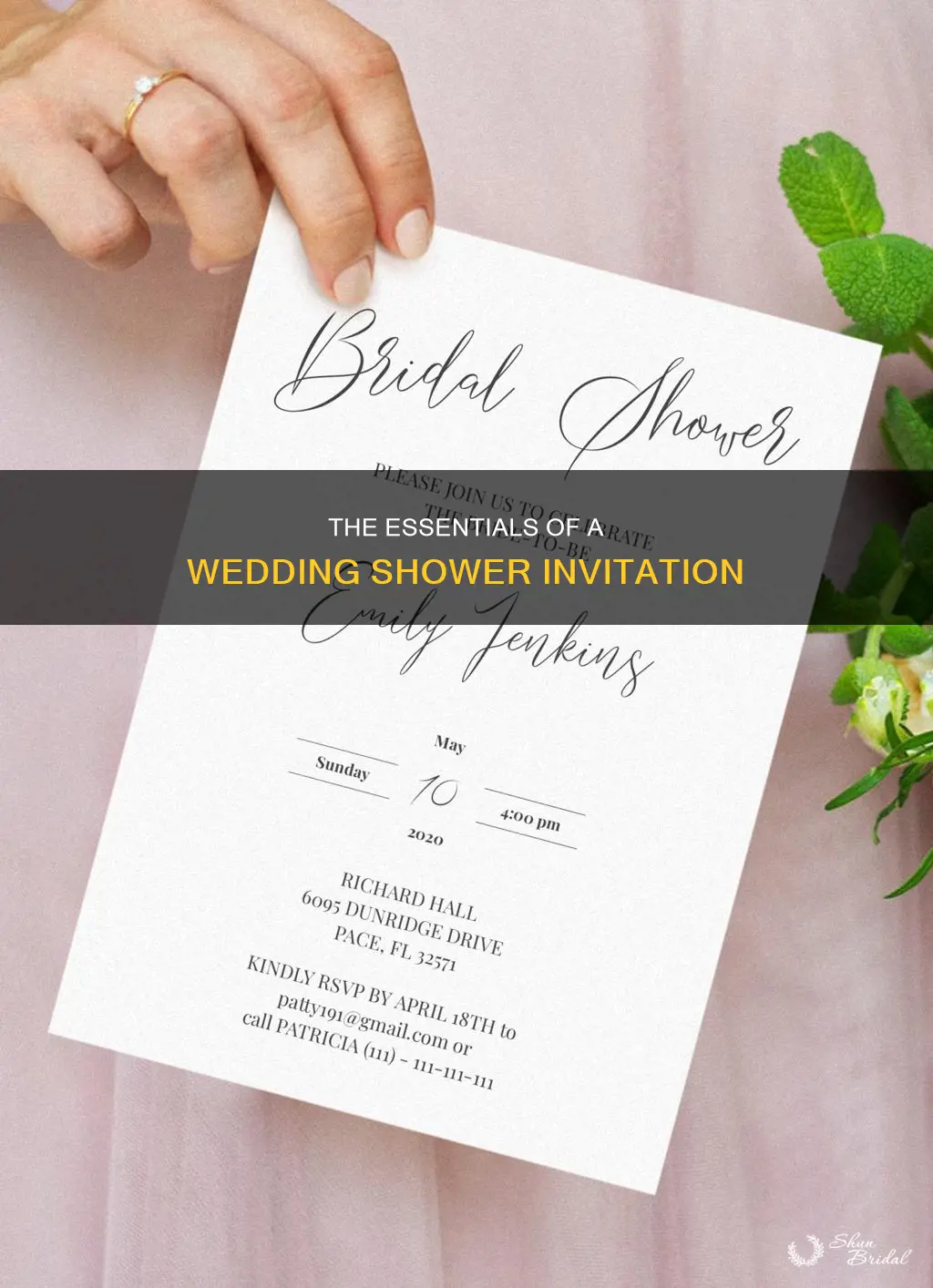 what do you put on a wedding shower invitation