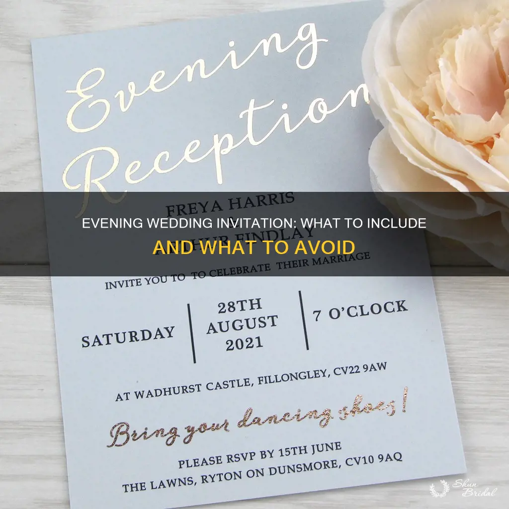 what do you put on an evening wedding invitation