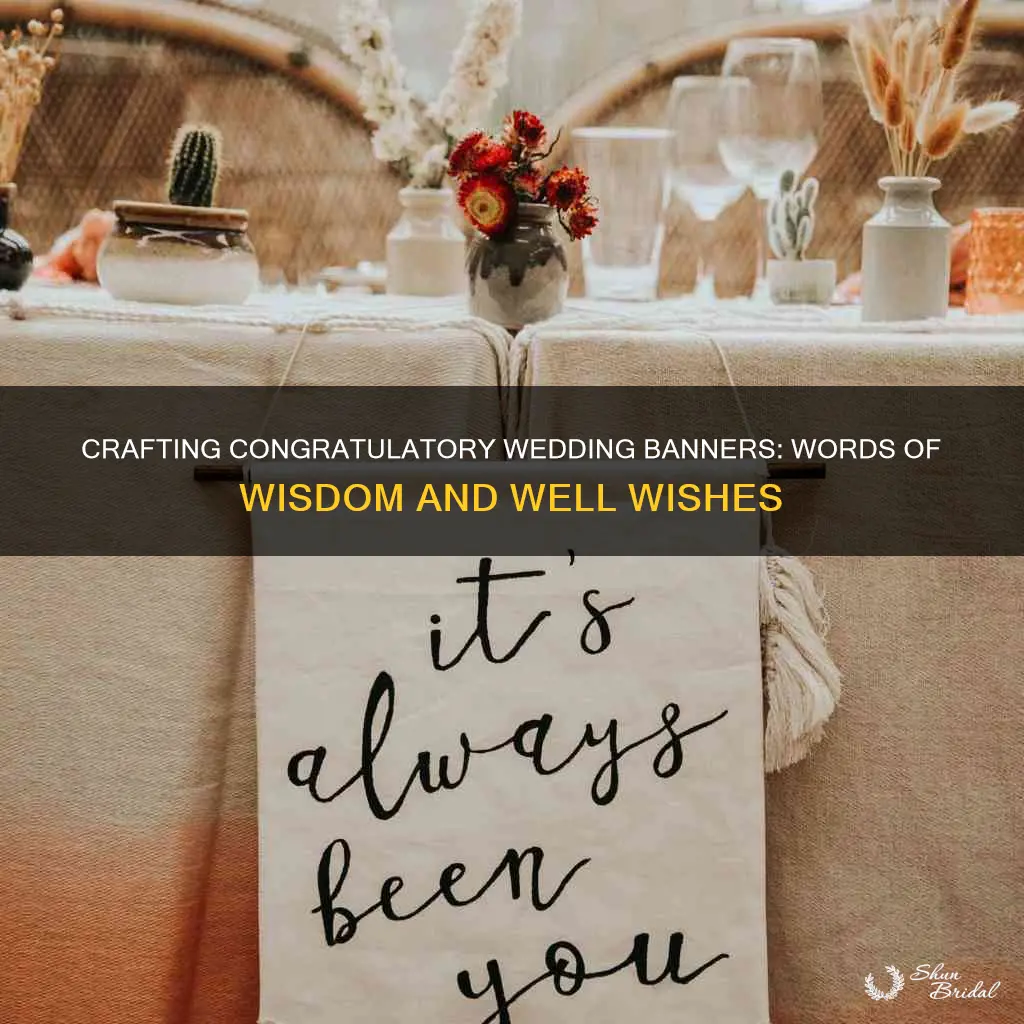 what do you write on a wedding banner