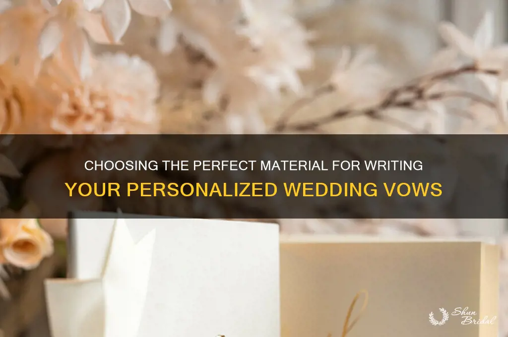 what do you write your vows on