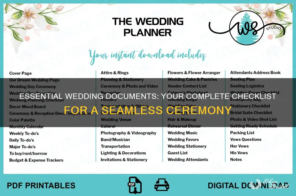 what documents do you need for a wedding ceremony