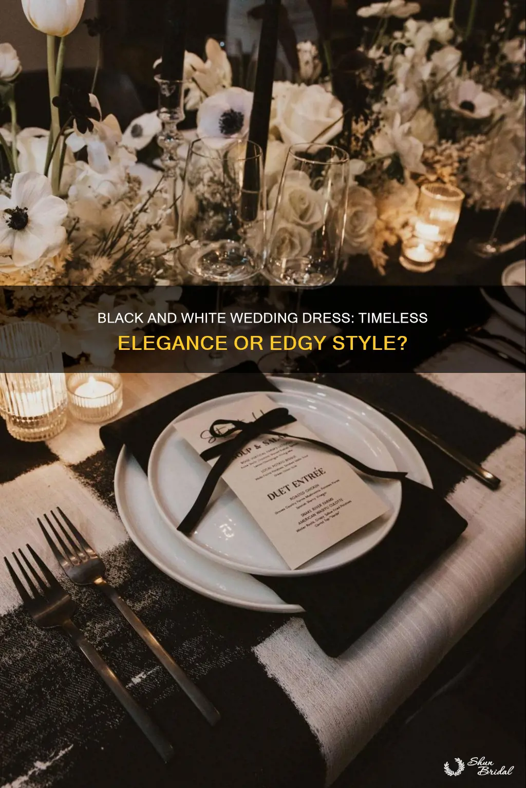 what does a black and white wedding dress mean