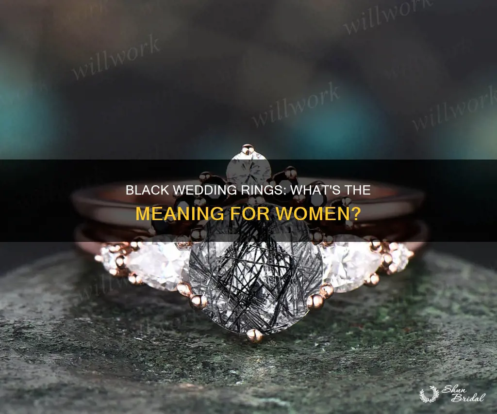 what does a black wedding ring mean on a woman
