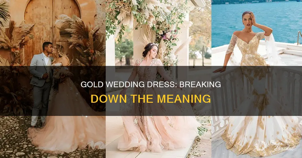 what does a gold wedding dress mean