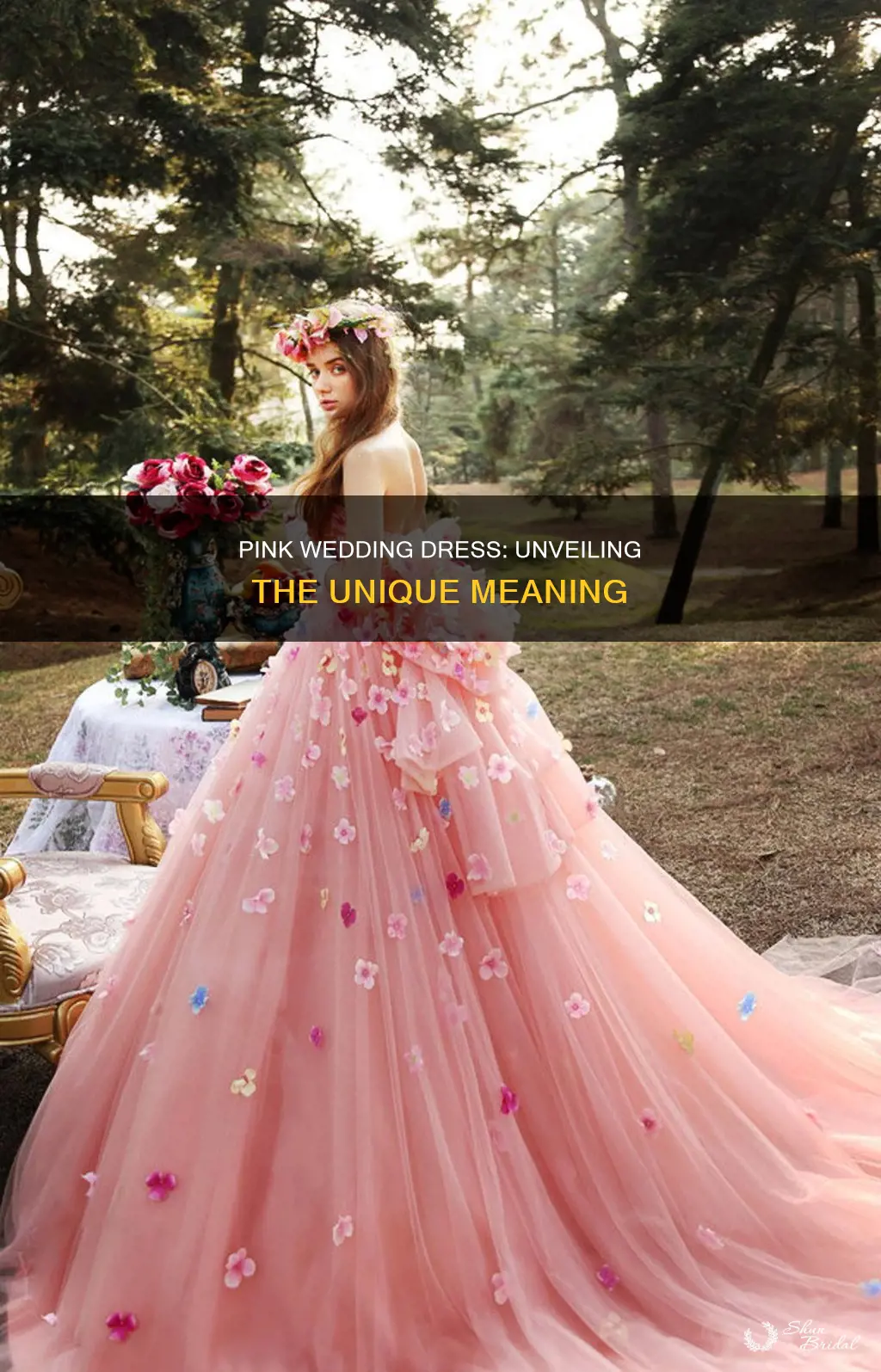 what does a pink wedding dress mean