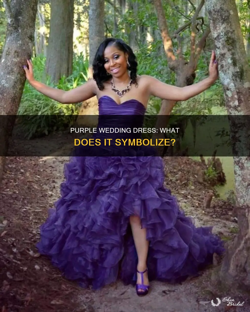 what does a purple wedding dress mean