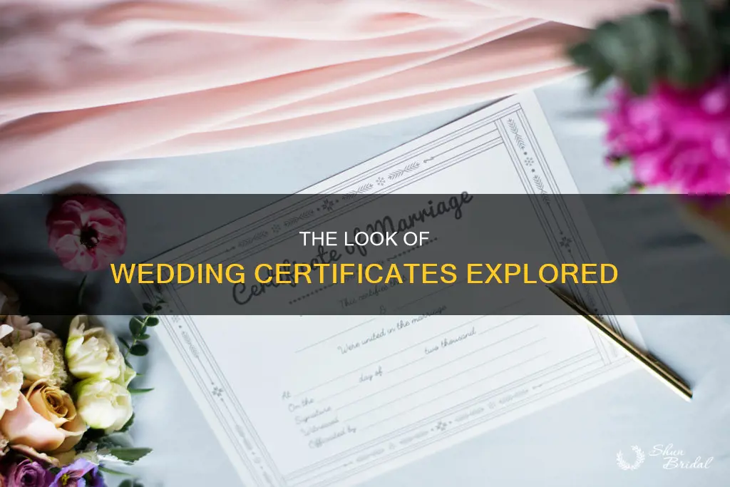 what does a wedding certificate look like