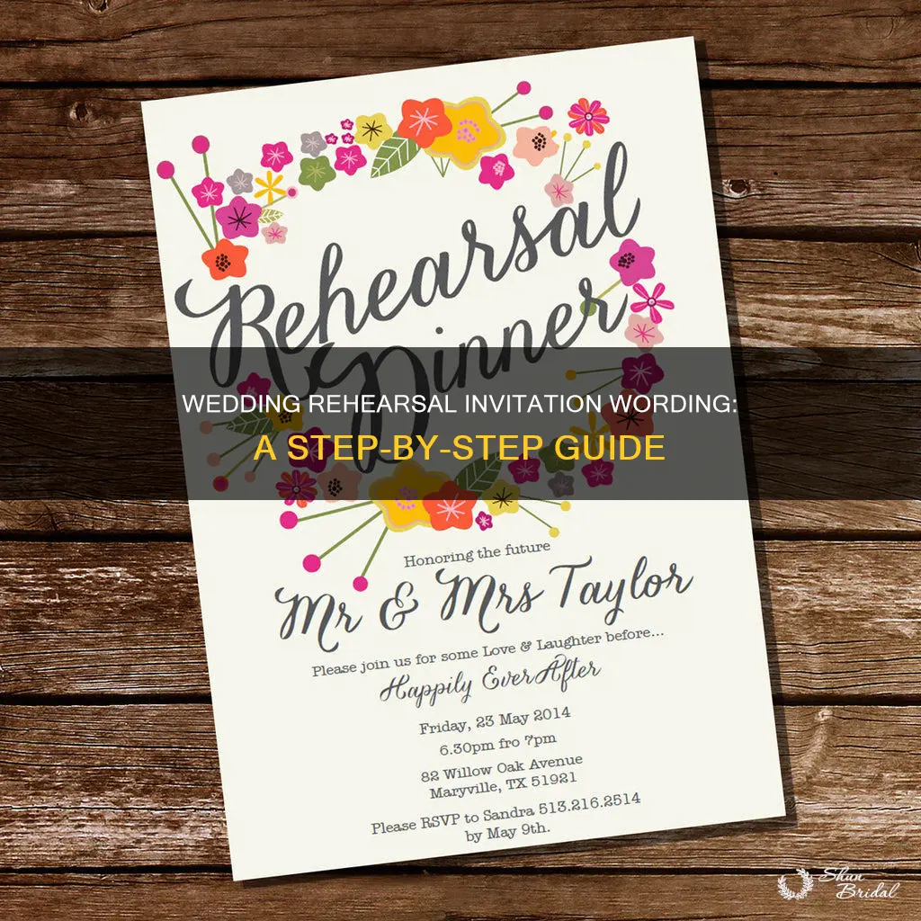 what does a wedding rehearsal invitation say