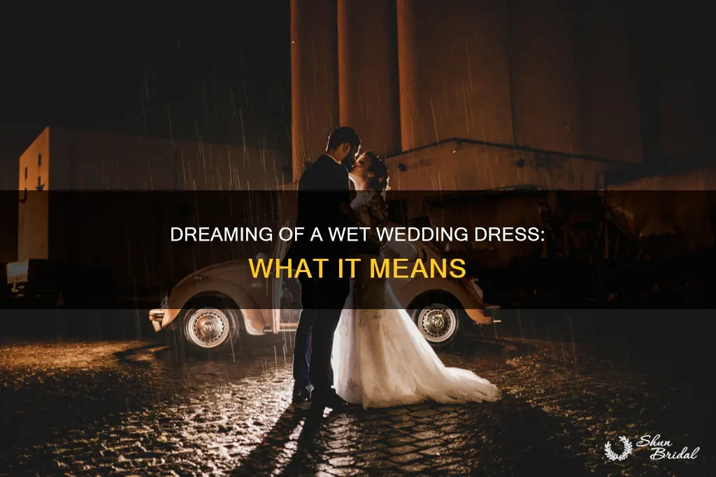 what does a wet wedding dress mean in a dream