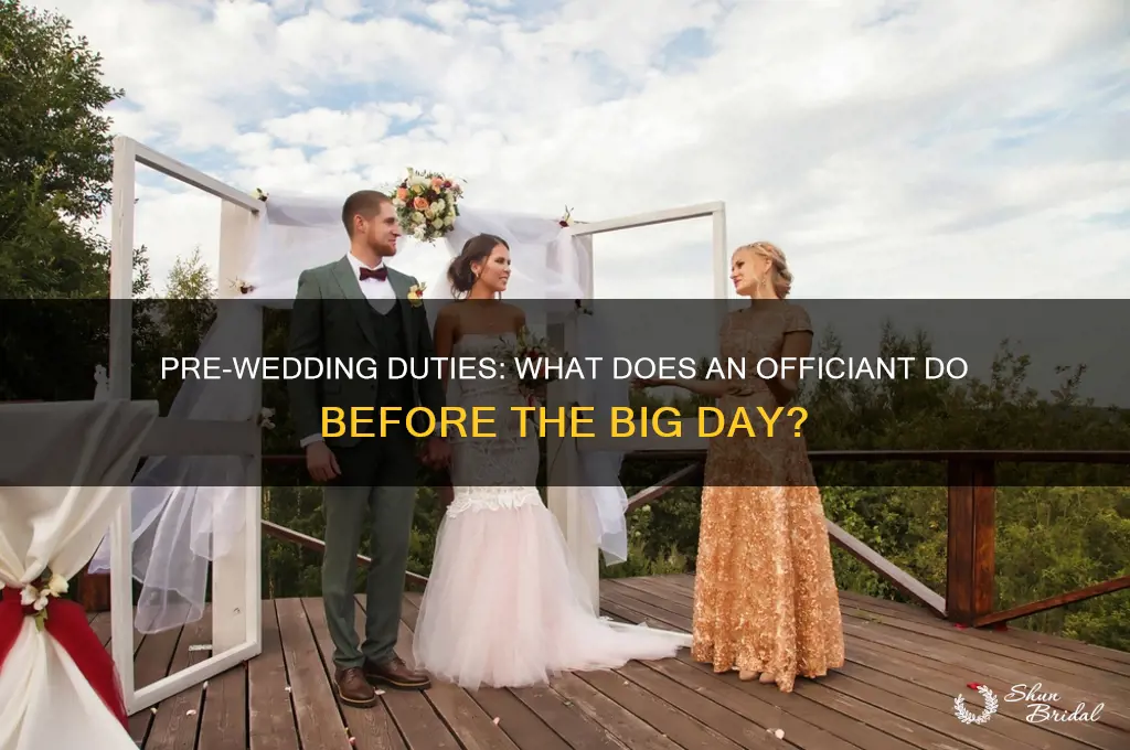 what does an officiant do before the wedding