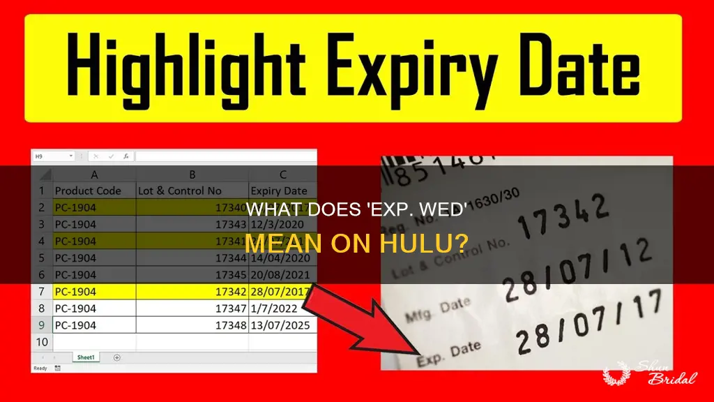 what does exp. wed mean on hulu