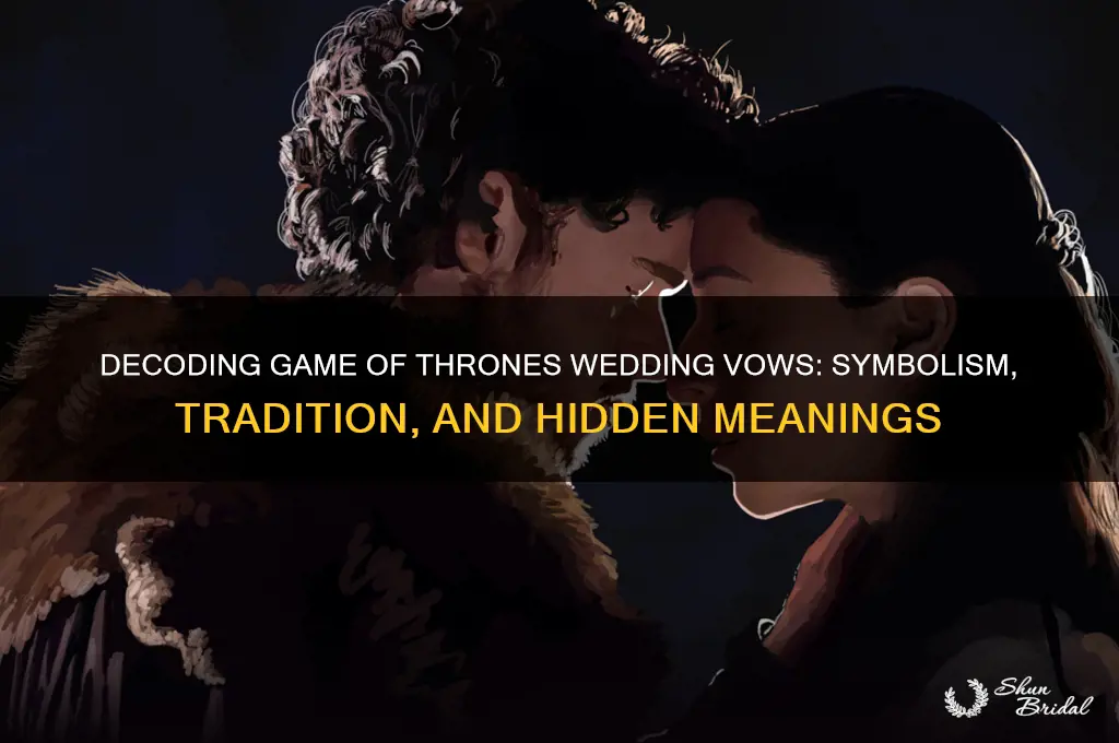 what does game of thrones wedding vows mean