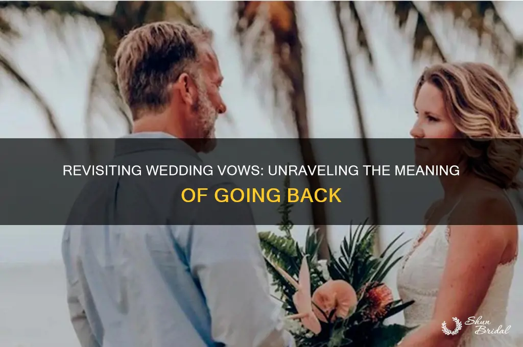 what does going bakc to the wedding mean