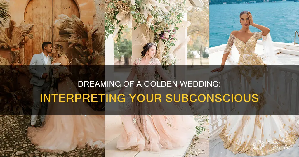what does gold wedding dress mean in dream