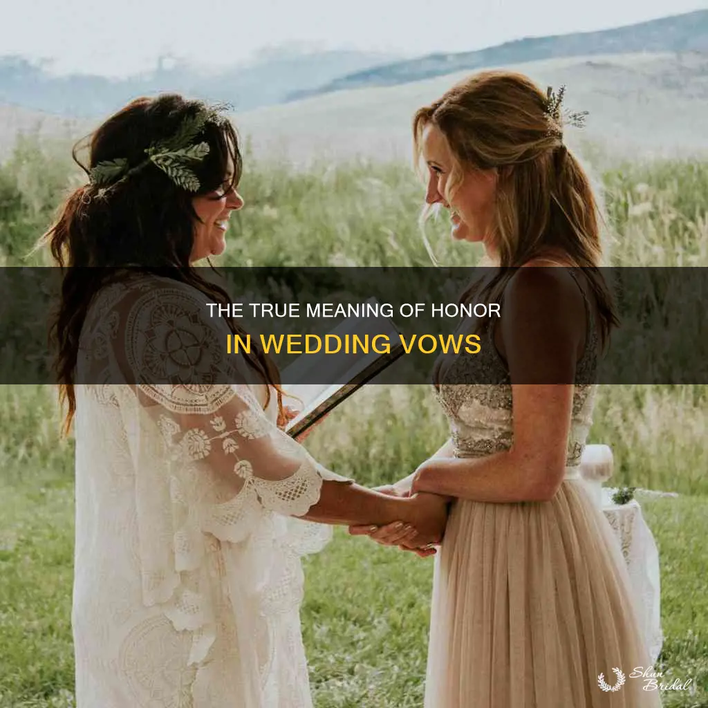 what does honor mean in wedding vows