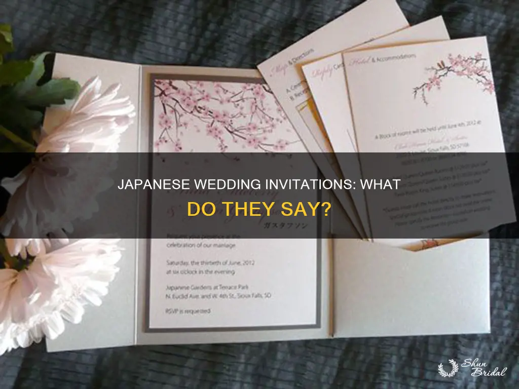 what does it say on japanese wedding invitations