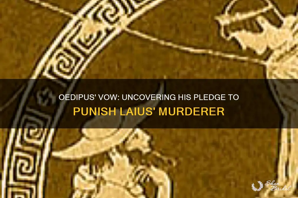 what does odeipus vow to do to the murderer