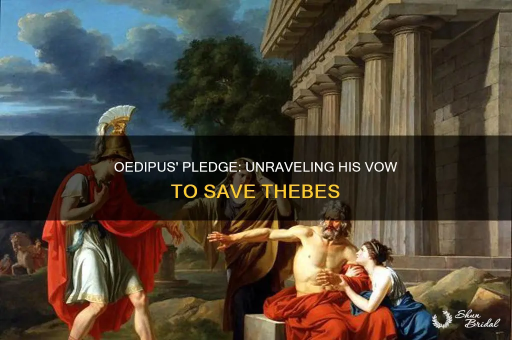 what does oedipus vow to do