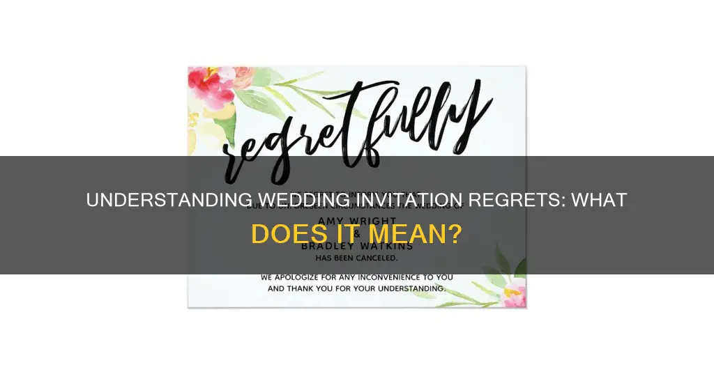 what does regrets mean on a wedding invitation