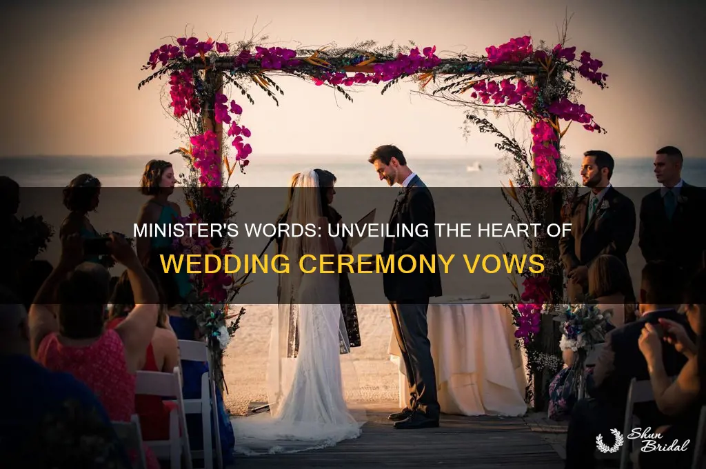 what does the minister say at a wedding ceremony