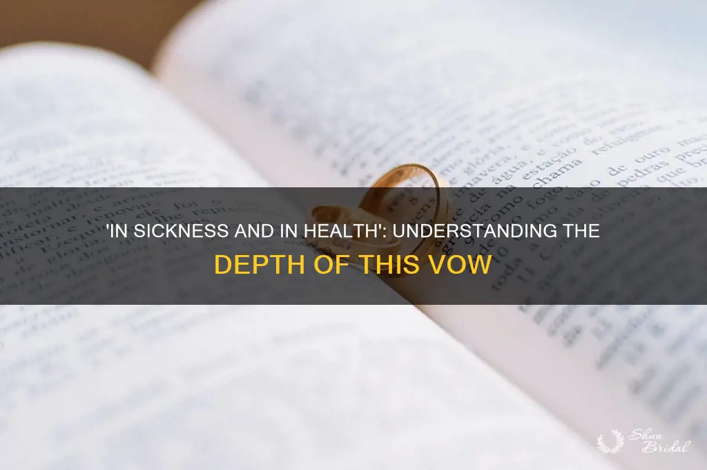 what does the vow in sickness and in health mean