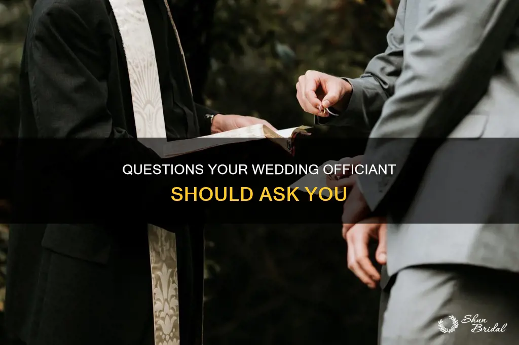 what does the wedding officiant need to ask the couple
