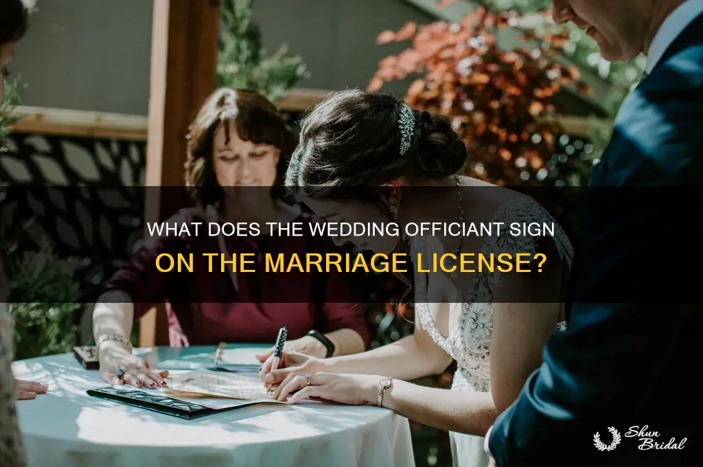 what does the wedding officiant sign