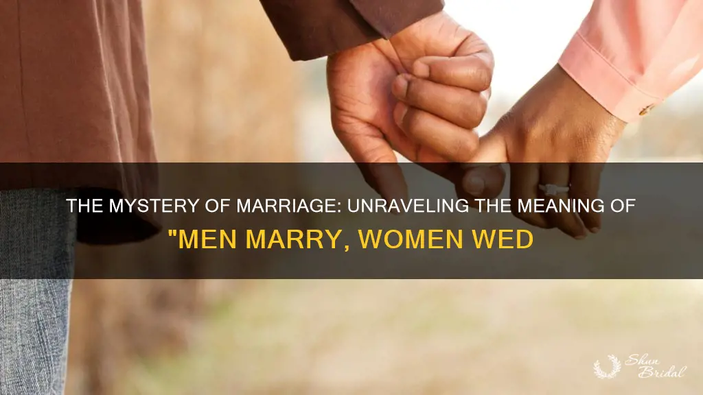 what does this quote mean men marry women wed