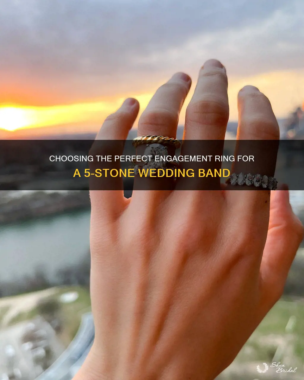 what engagement ring goes with 5 stone wedding band