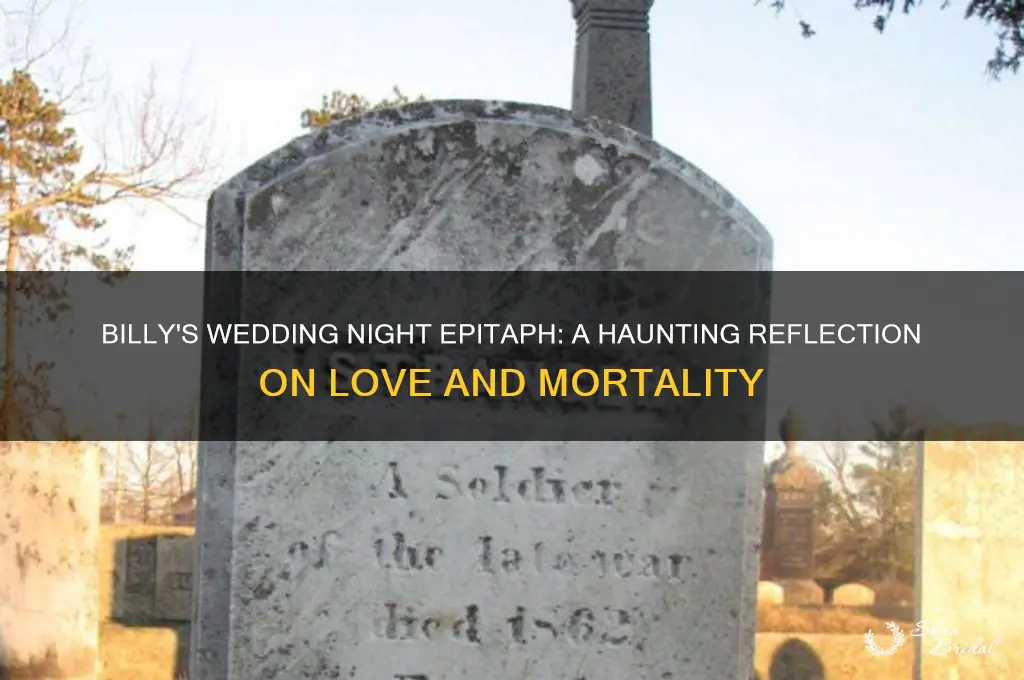 what epitaph does billy think of on his wedding night