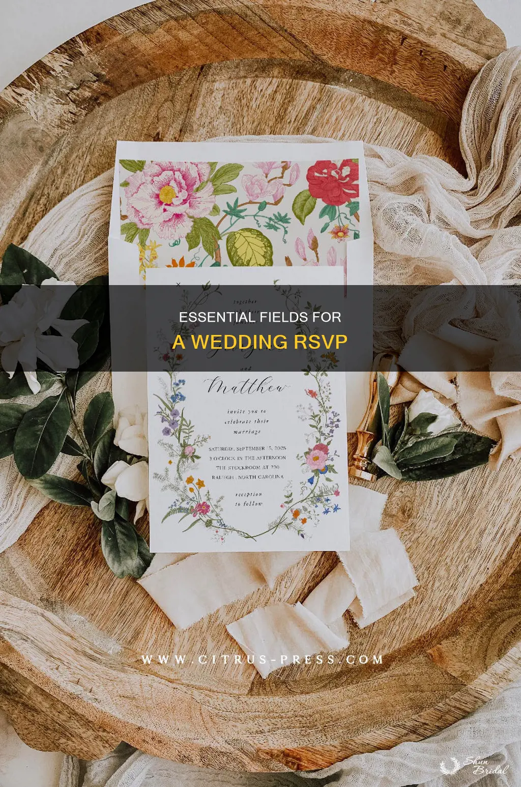 what fields to include in wedding rsvp