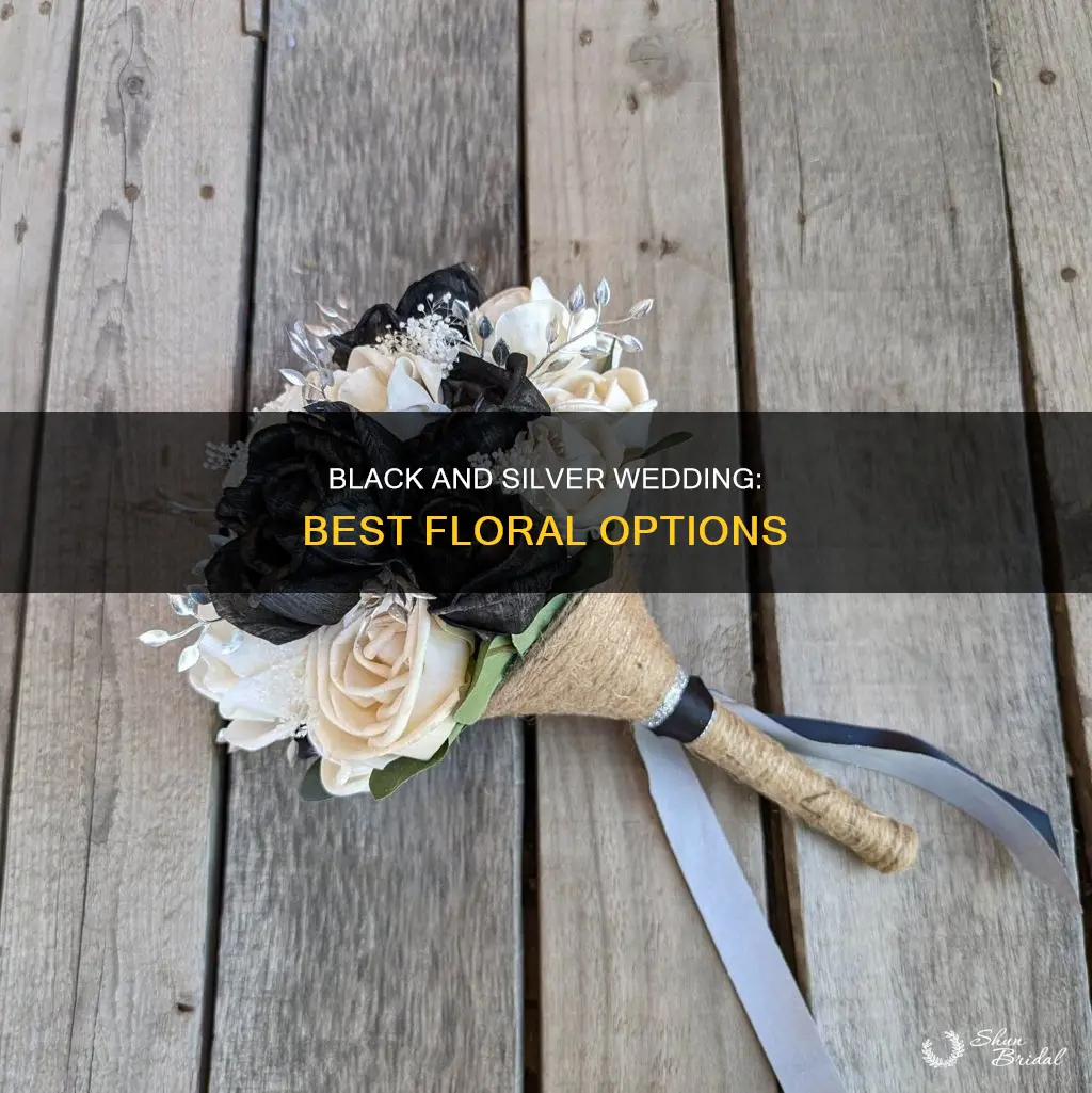 what flowers for a silver and black wedding