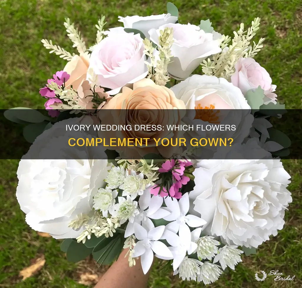 what flowers go with ivory wedding dress