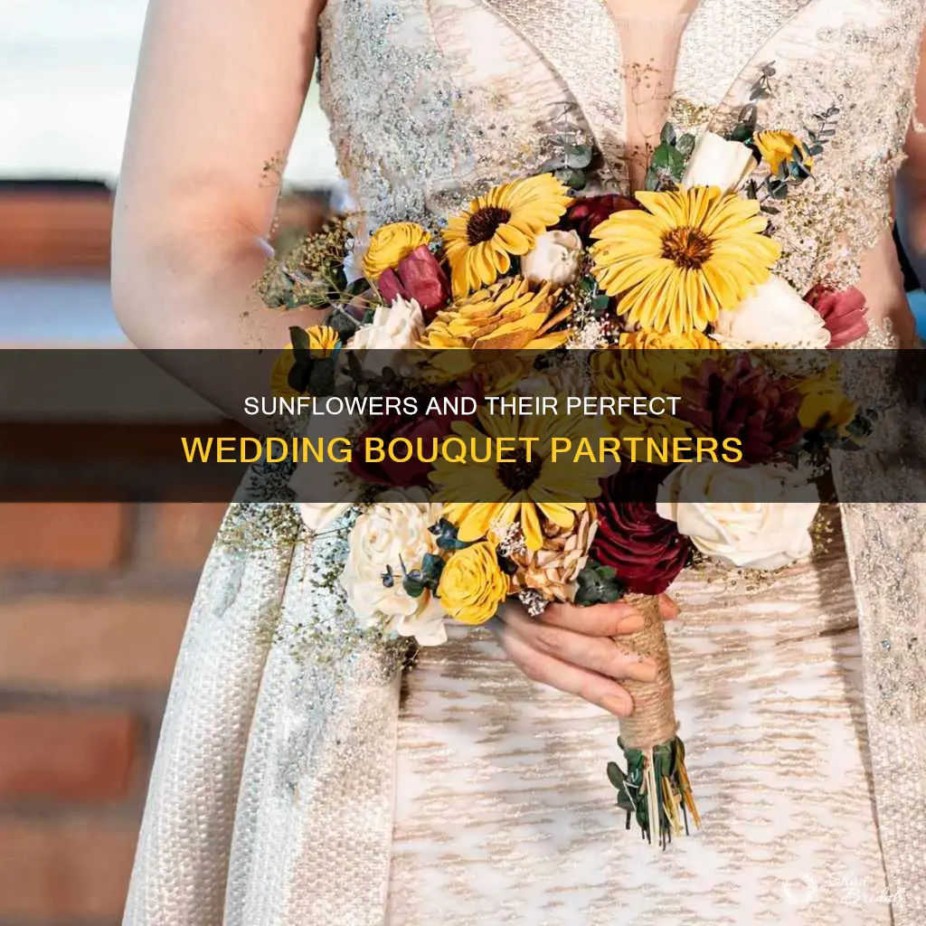 what flowers pair with a sunflower wedding bouquet
