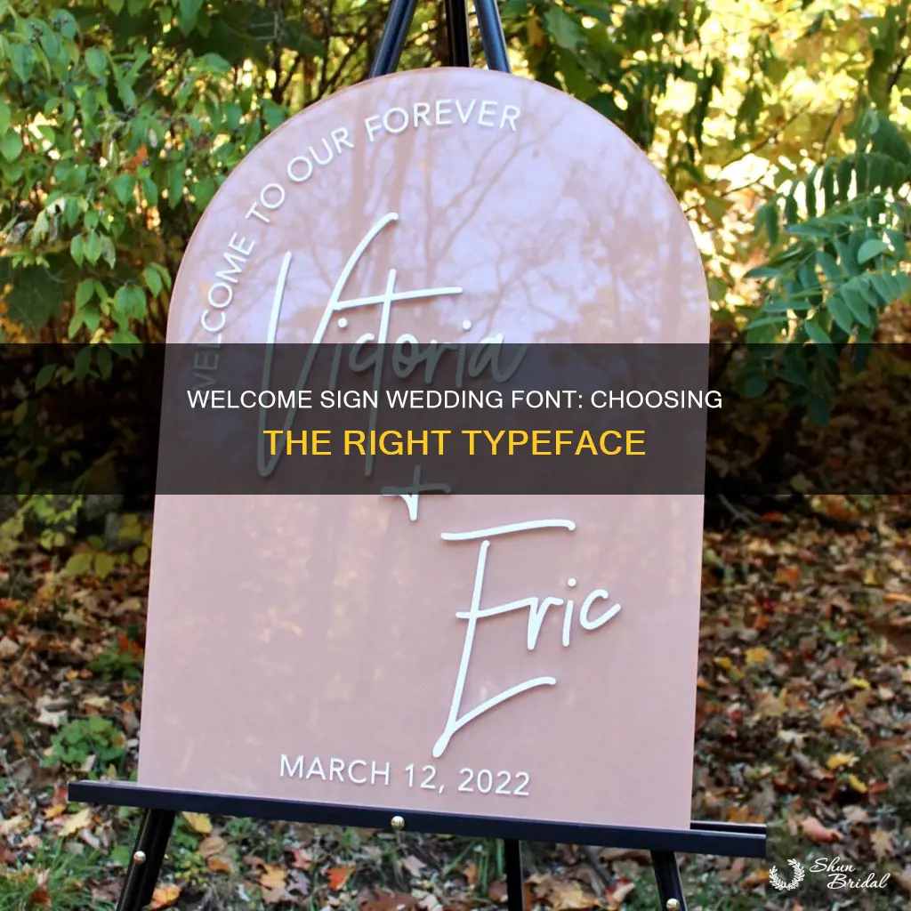 what font is used on welcome sign wedding