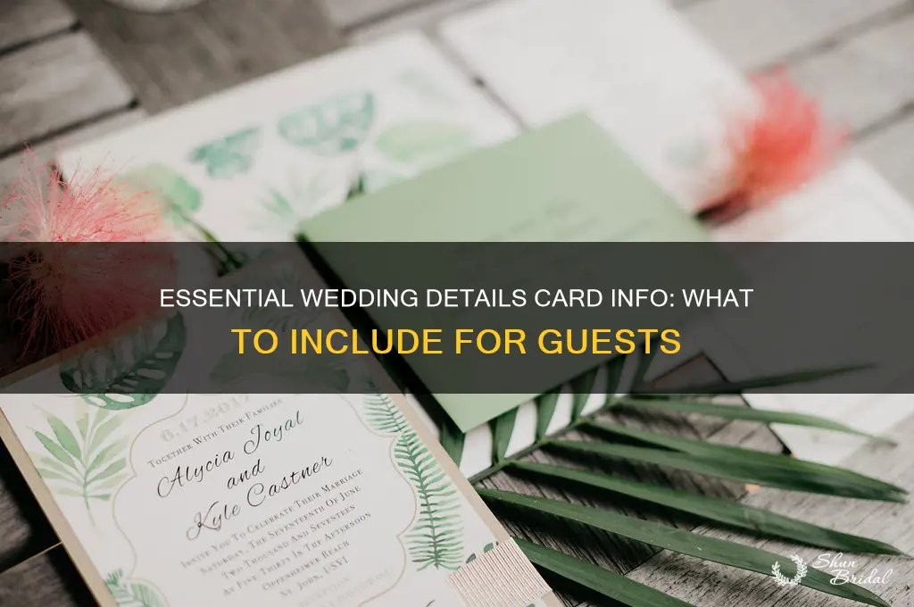 what goes on a details card for a wedding