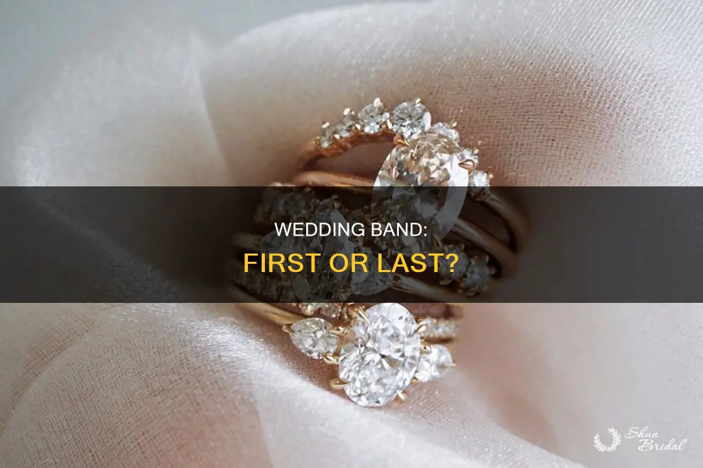 what goes on first engagement or wedding band