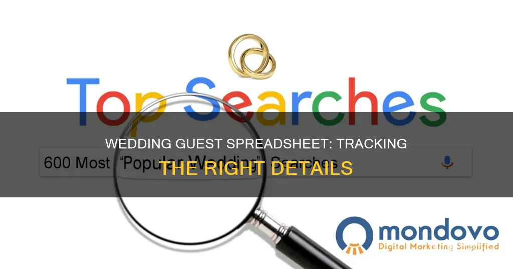 what info do I need in my wedding guest spreadsheet