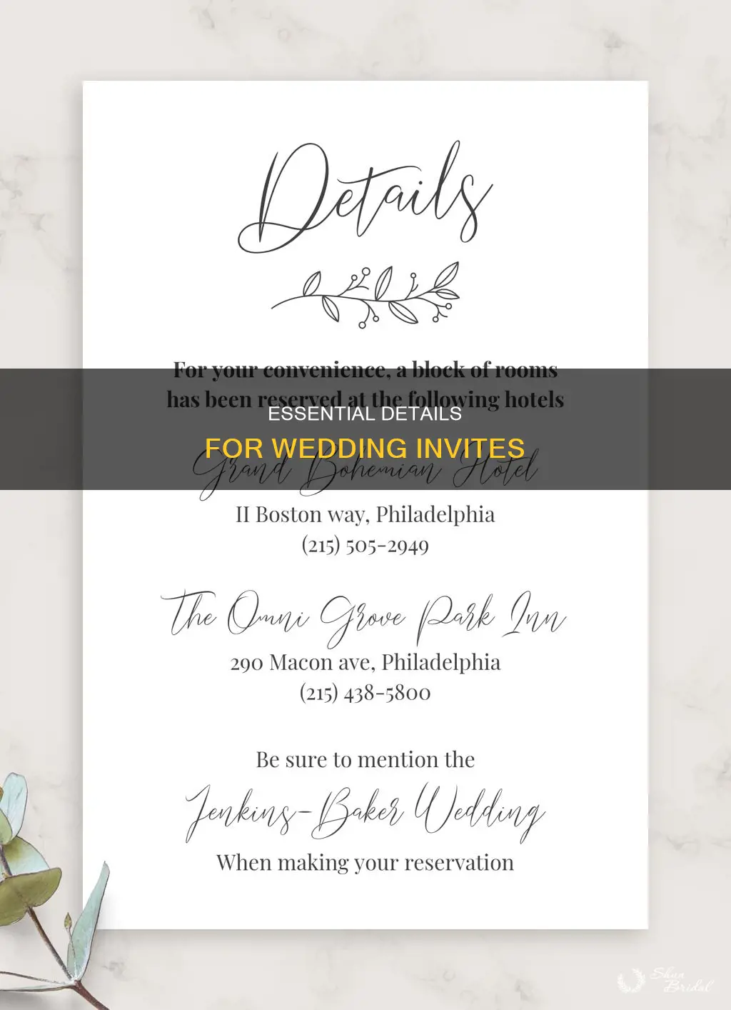 what information is needed on wedding invitations