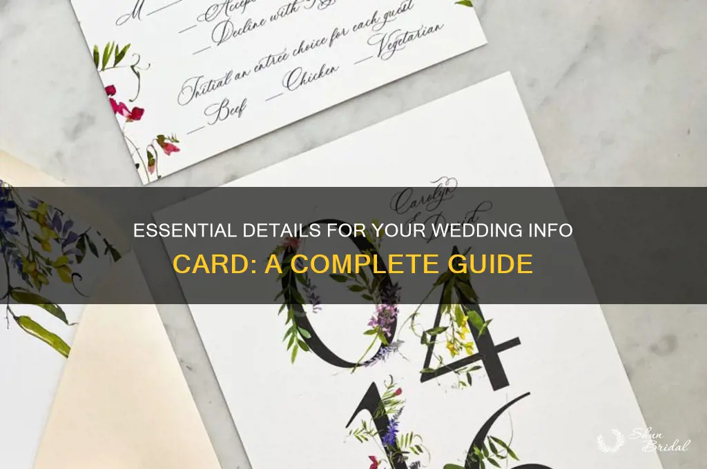 what information to include on info card wedding